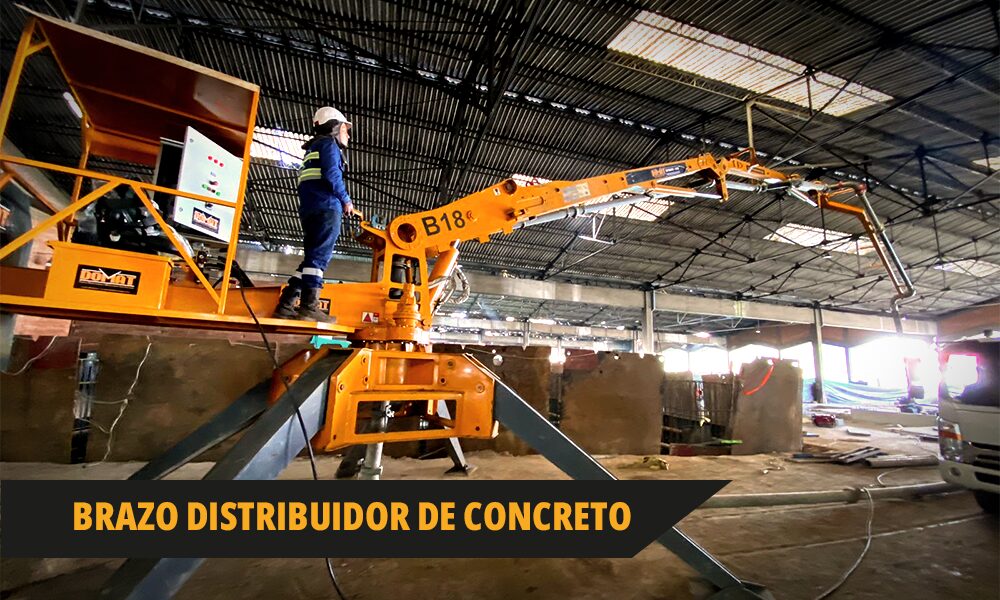 Alquiler de brazo distribuidor de concreto en un gran proyecto